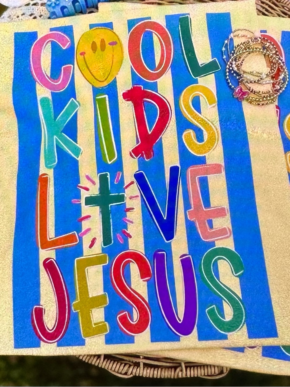 Colorful Comfort Colors Kids  'Cool Kids Love Jesus' Graphic Tshirt
